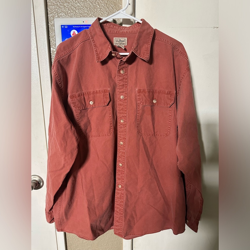 L.L. Bean Terracotta Cotton Shirt Sz L